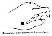 Aanbevolen plaatsing biodot (stress-dot)
